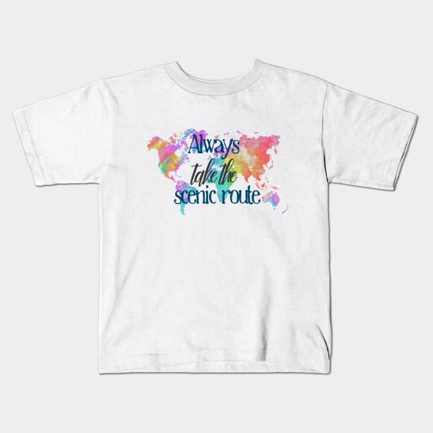 Always Take the Scenic Route Kids T-Shirt by thecrazyones